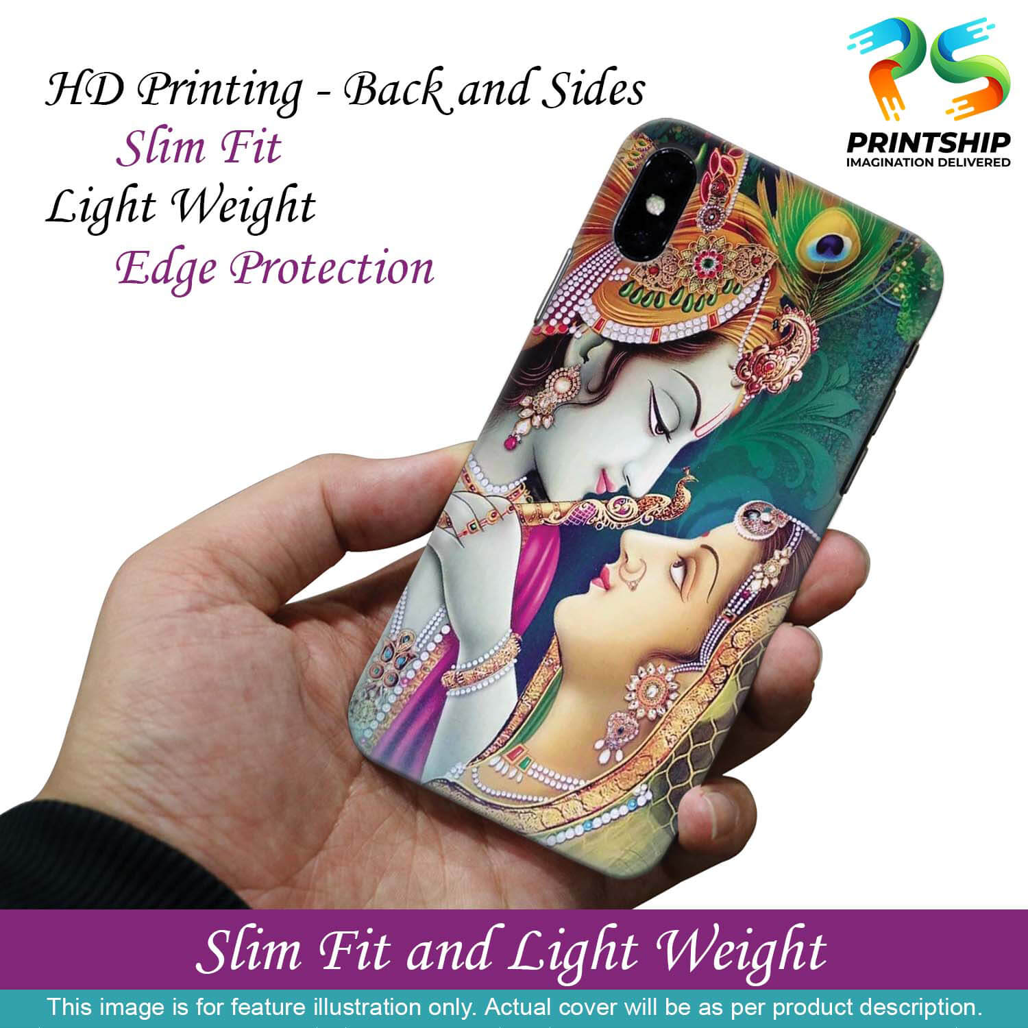 BG0072-Radha Krishna Back Cover for Vivo S1