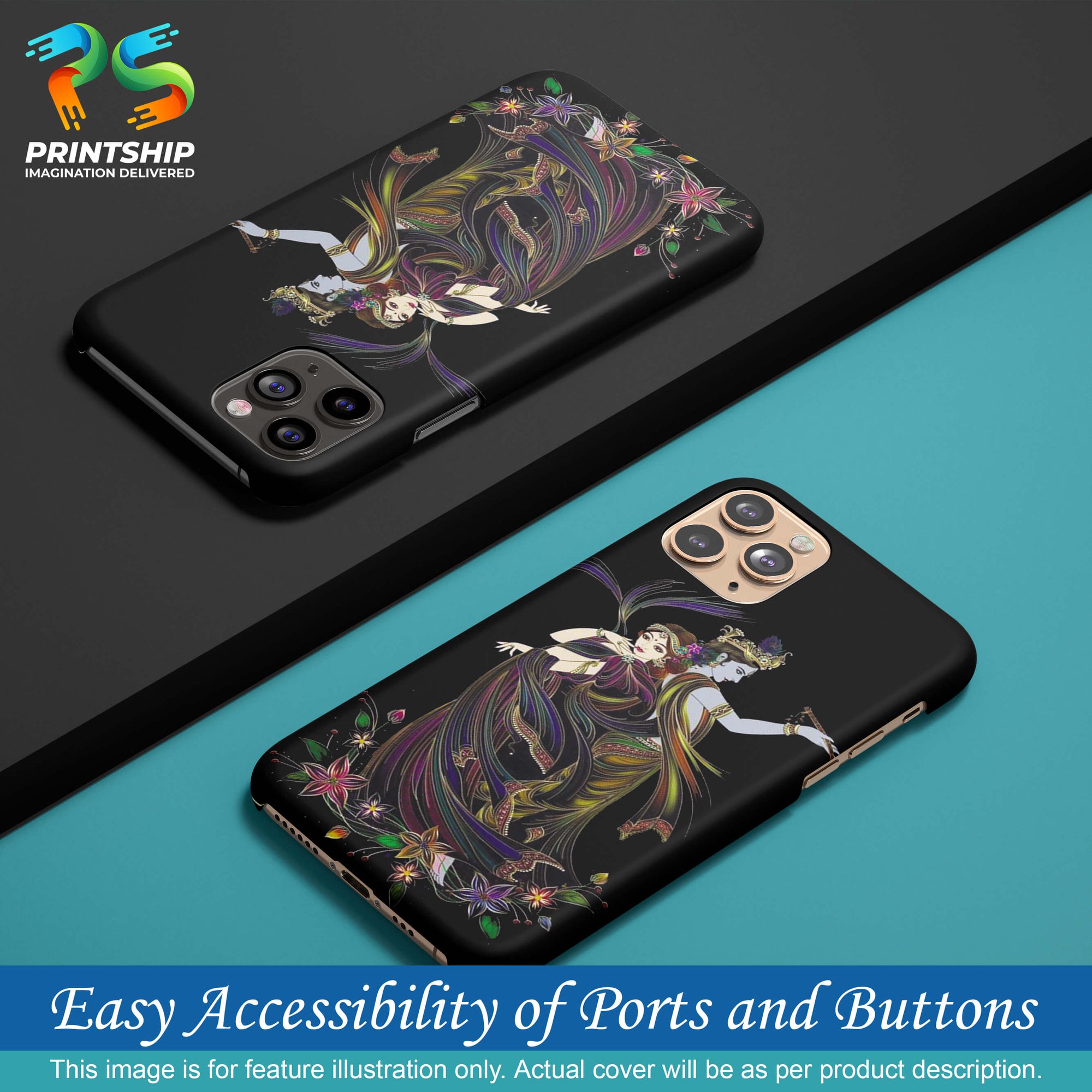 BG0074-Jai Radha Krishna Back Cover for Xiaomi Poco M2-Image5