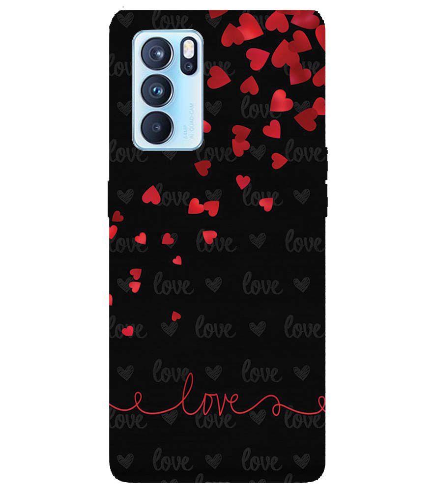 BT0003-Love Quote In A Black Back Ground Back Cover for Oppo Reno6 5G