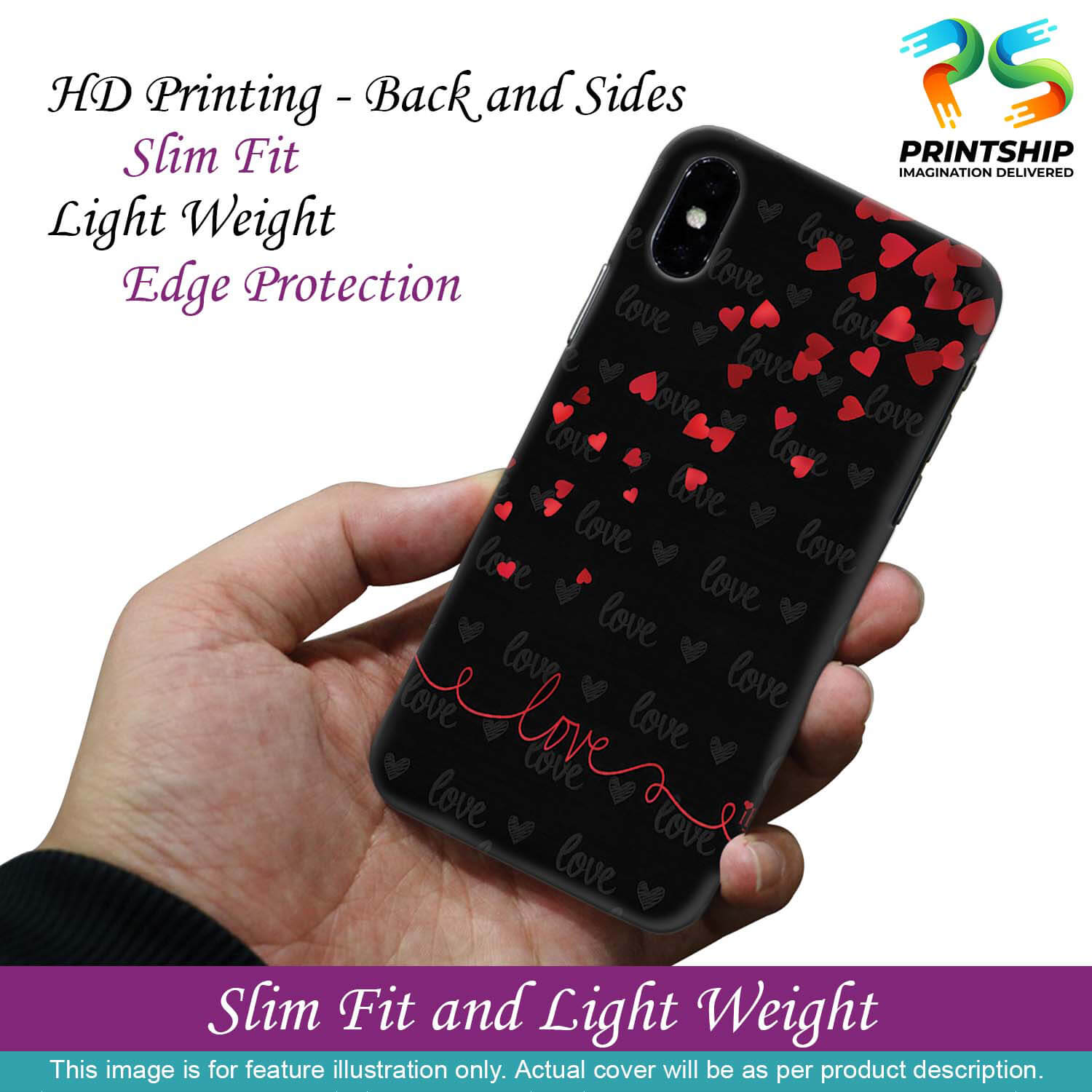 BT0003-Love Quote In A Black Back Ground Back Cover for Realme Narzo 10A