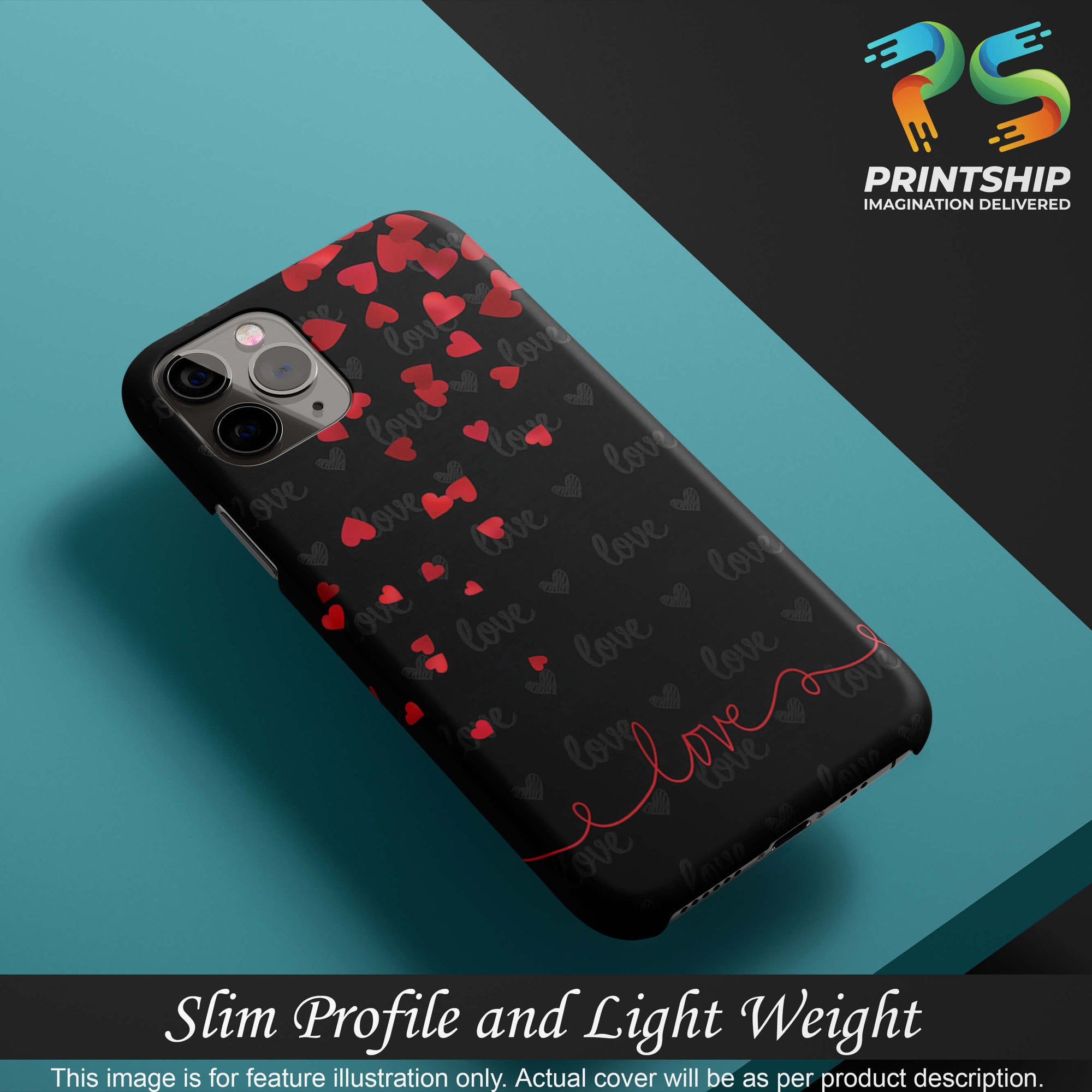 BT0003-Love Quote In A Black Back Ground Back Cover for Realme Narzo 50A-Image4