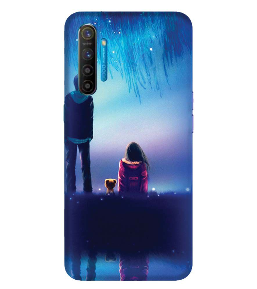 BT0106-A Girl And Boy With Blue Night Background Back Cover for Oppo K5