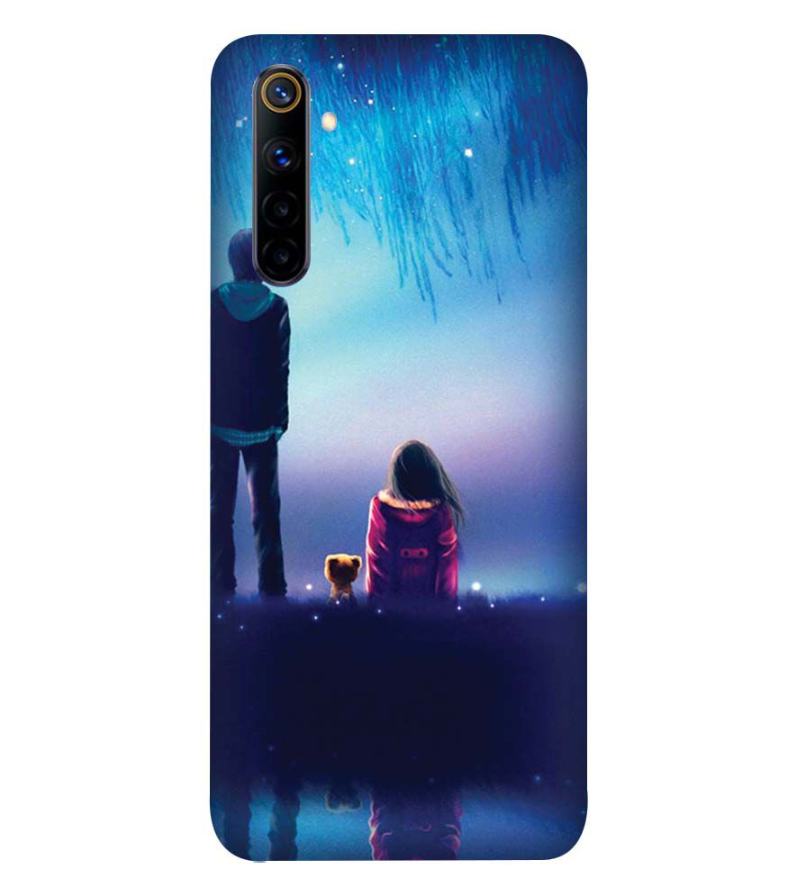 BT0106-A Girl And Boy With Blue Night Background Back Cover for Realme 6i