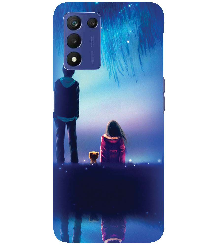 BT0106-A Girl And Boy With Blue Night Background Back Cover for Realme 9 5G Speed