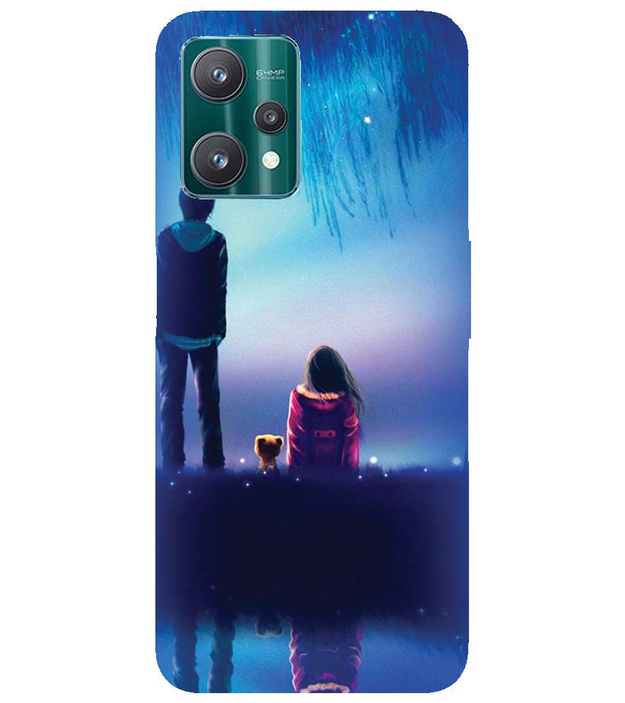 BT0106-A Girl And Boy With Blue Night Background Back Cover for Realme 9 Pro