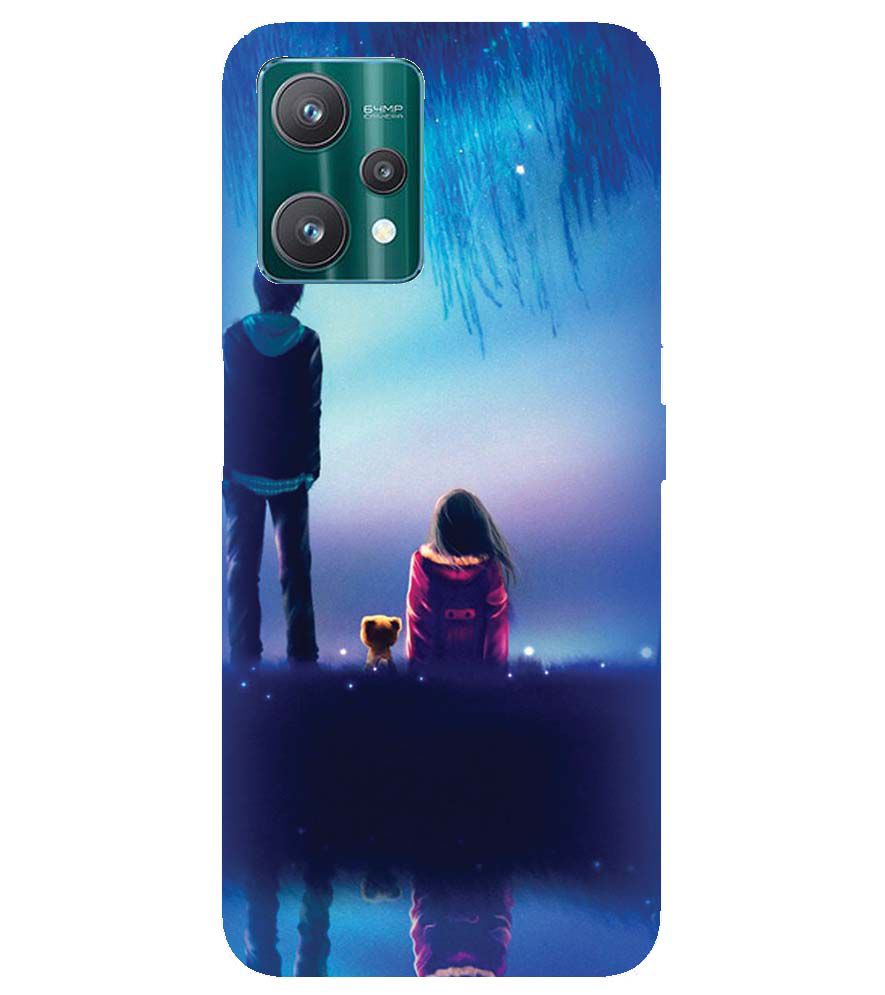 BT0106-A Girl And Boy With Blue Night Background Back Cover for Realme 9 Pro+