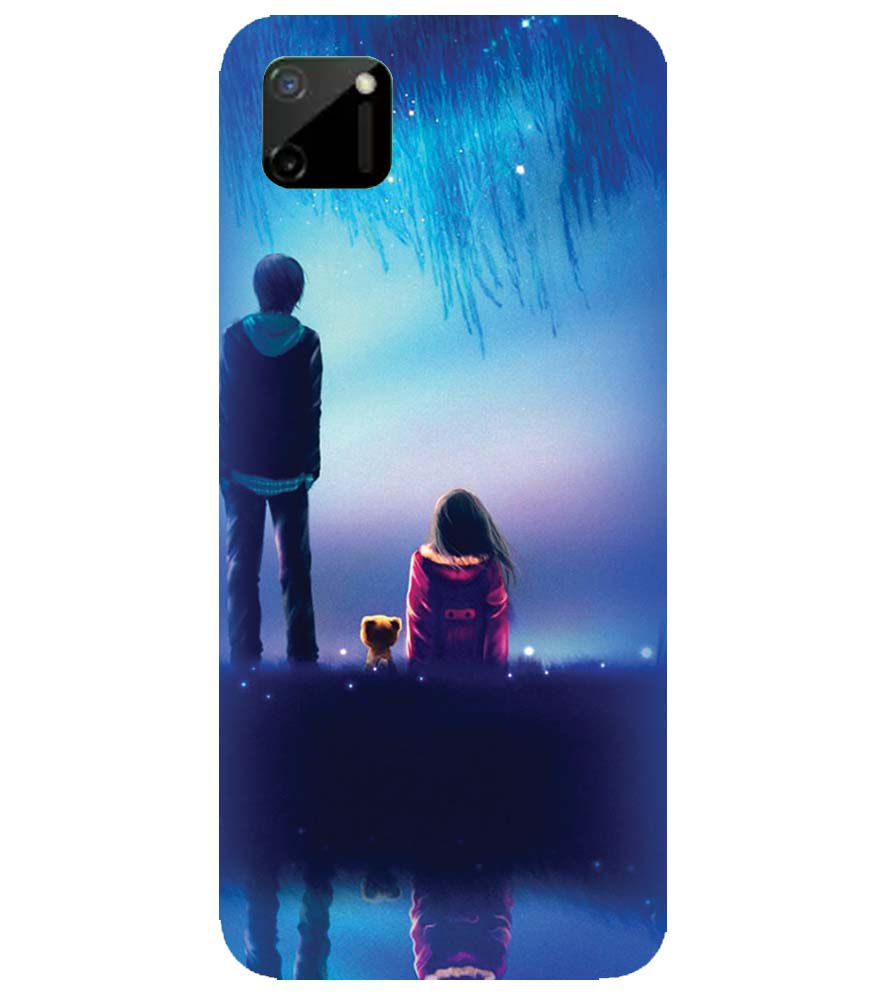 BT0106-A Girl And Boy With Blue Night Background Back Cover for Realme C11