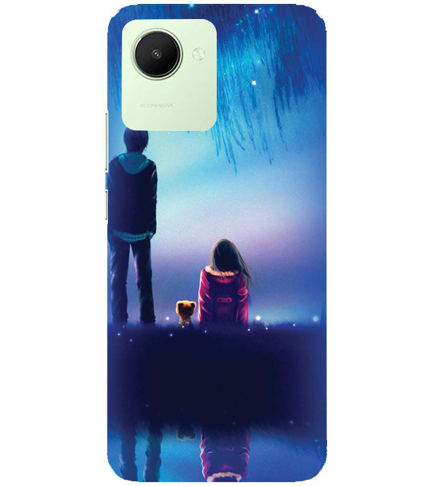 BT0106-A Girl And Boy With Blue Night Background Back Cover for Realme C30