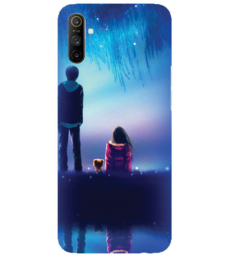 BT0106-A Girl And Boy With Blue Night Background Back Cover for Realme Narzo 10A