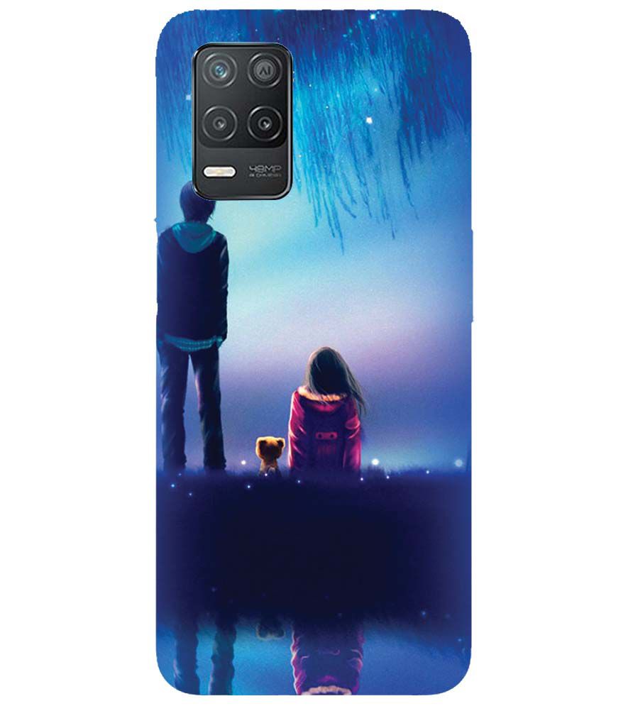 BT0106-A Girl And Boy With Blue Night Background Back Cover for Realme V13 5G