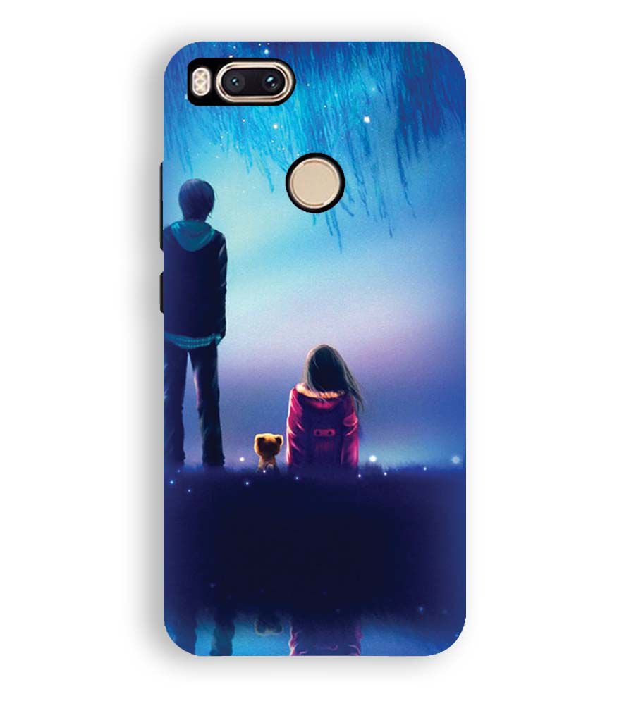 BT0106-A Girl And Boy With Blue Night Background Back Cover for Xiaomi Redmi A1