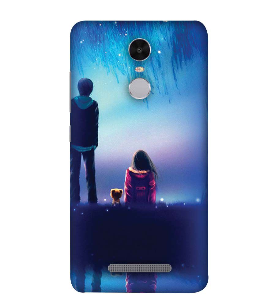 BT0106-A Girl And Boy With Blue Night Background Back Cover for Xiaomi Redmi Note 4