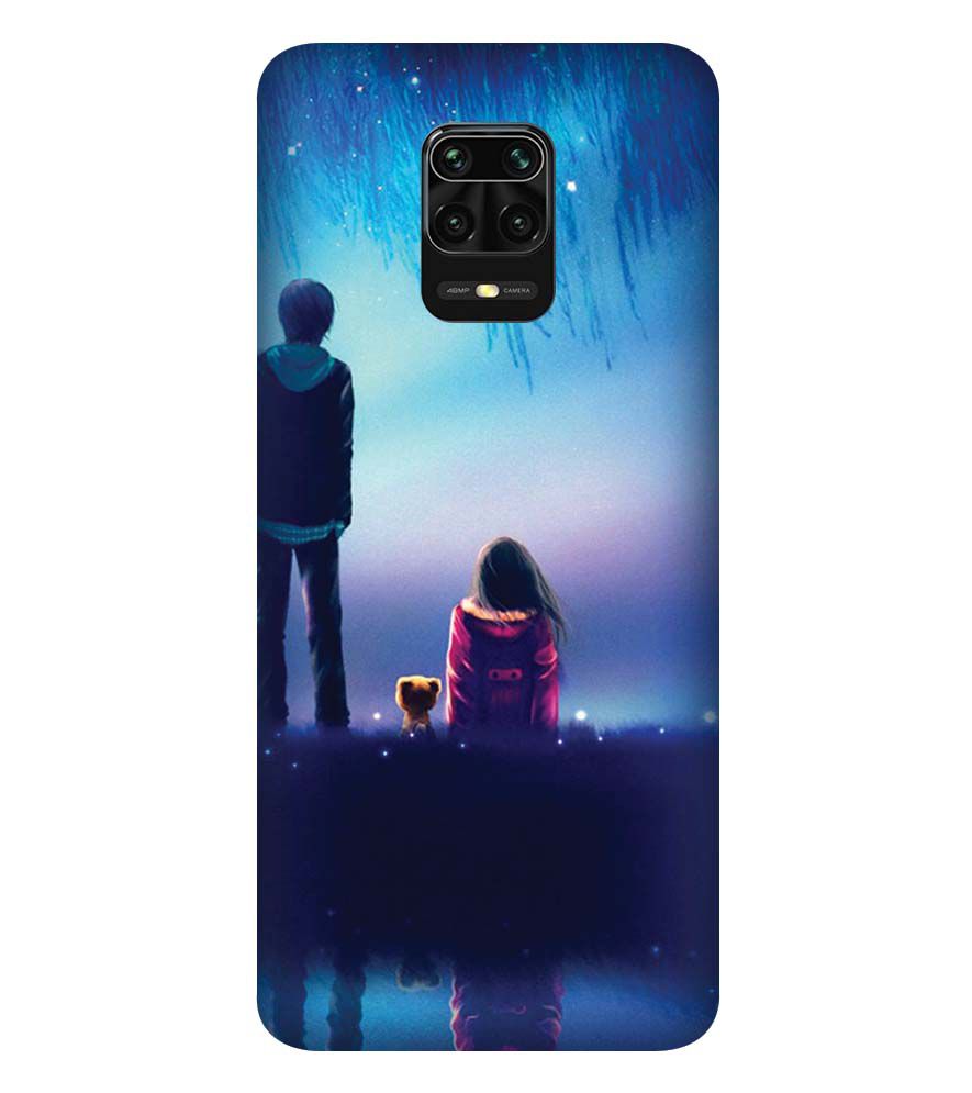 BT0106-A Girl And Boy With Blue Night Background Back Cover for Xiaomi Redmi Note 9S