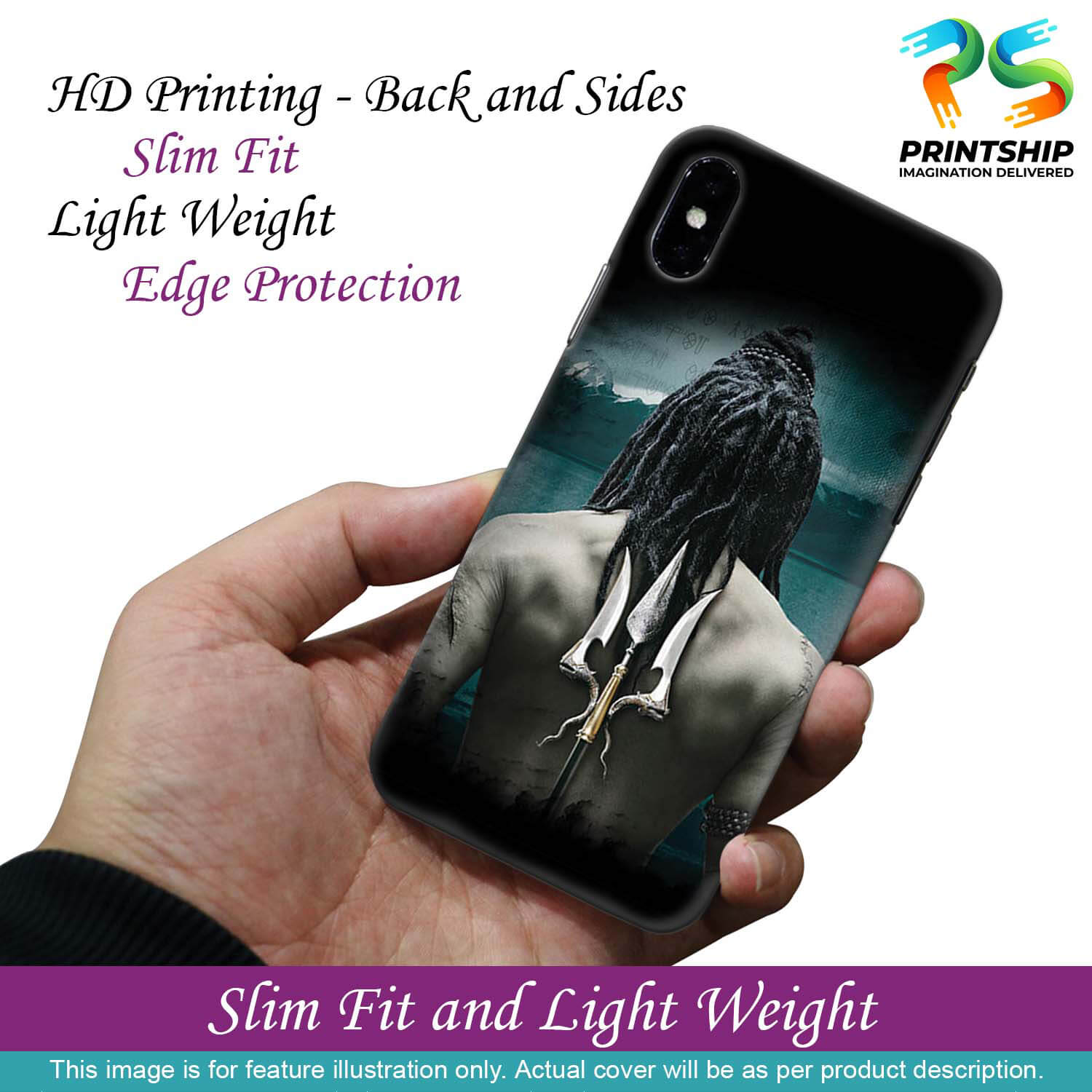 BT0233-Lord Shiva Rear Pic Back Cover for Apple iPhone 7-Image2