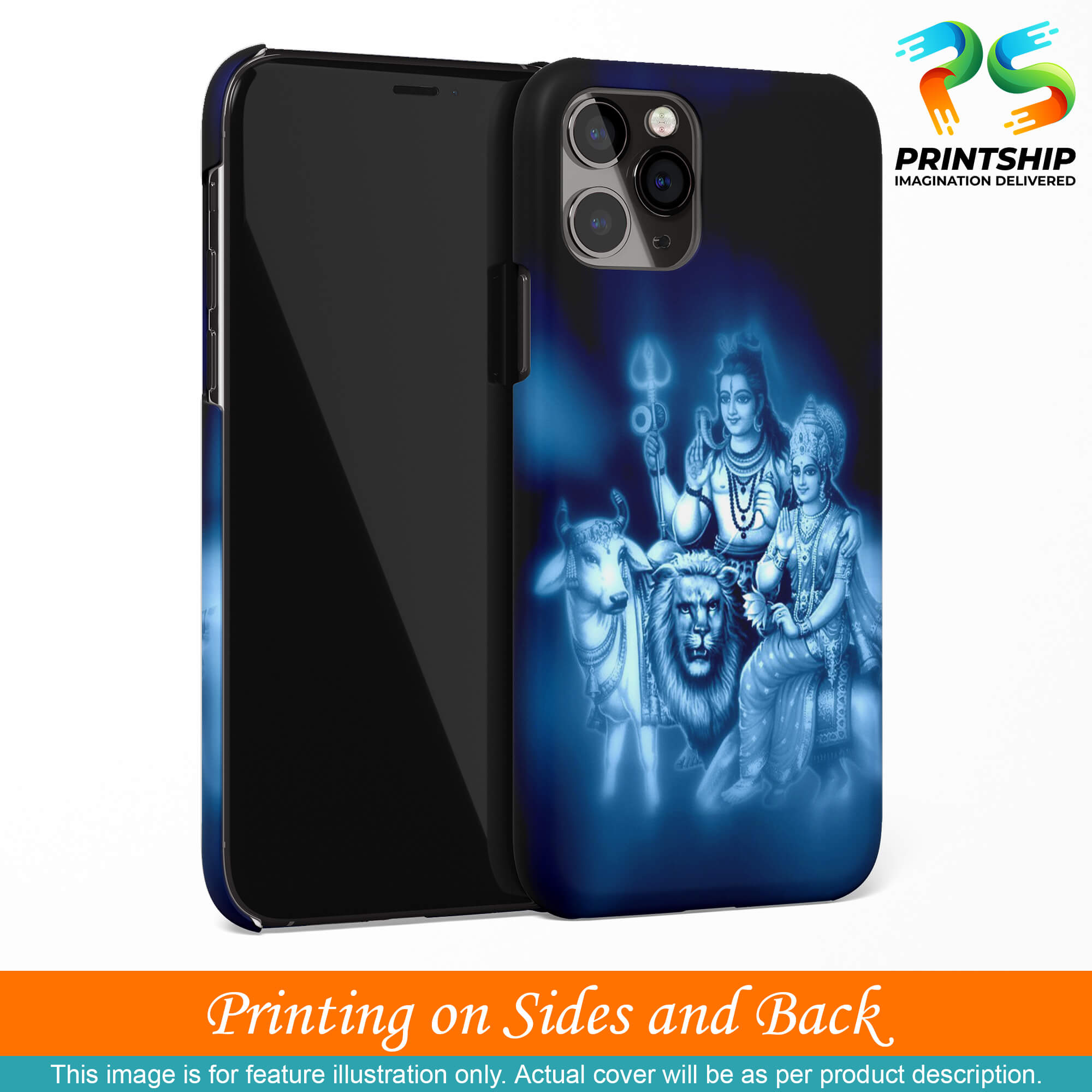 D1535-Shiv Parvati Back Cover for vivo T1 Pro-Image3