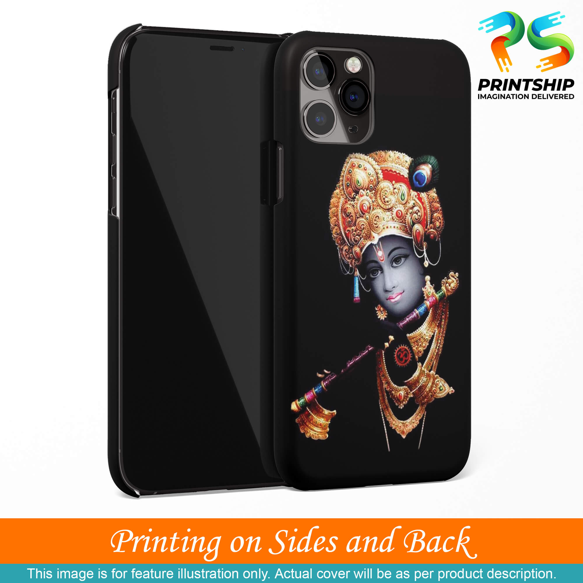 D1540-Beautiful Looking Lord Krishna Back Cover for Apple iPhone 12 Pro-Image3