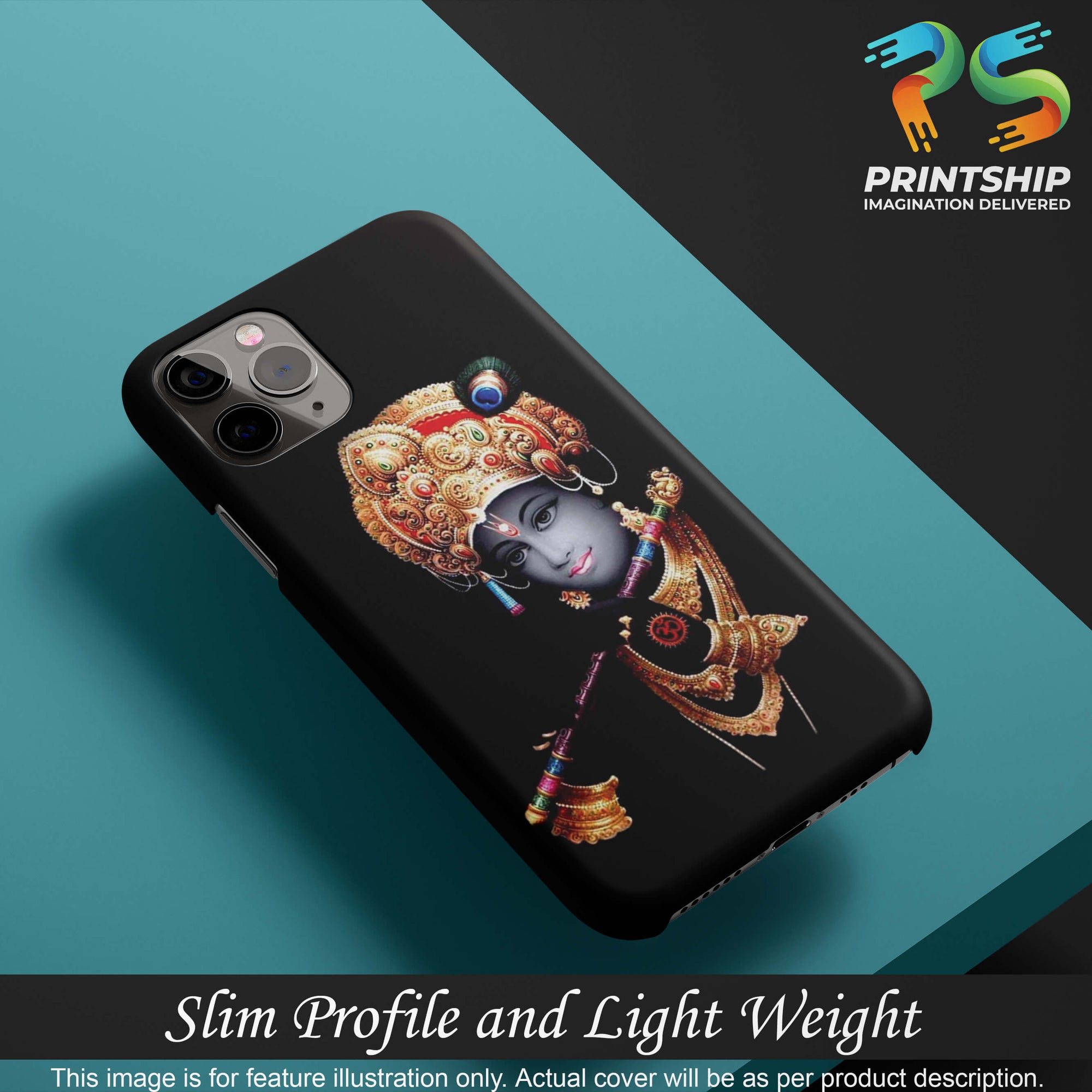 D1540-Beautiful Looking Lord Krishna Back Cover for Realme 7 Pro-Image4