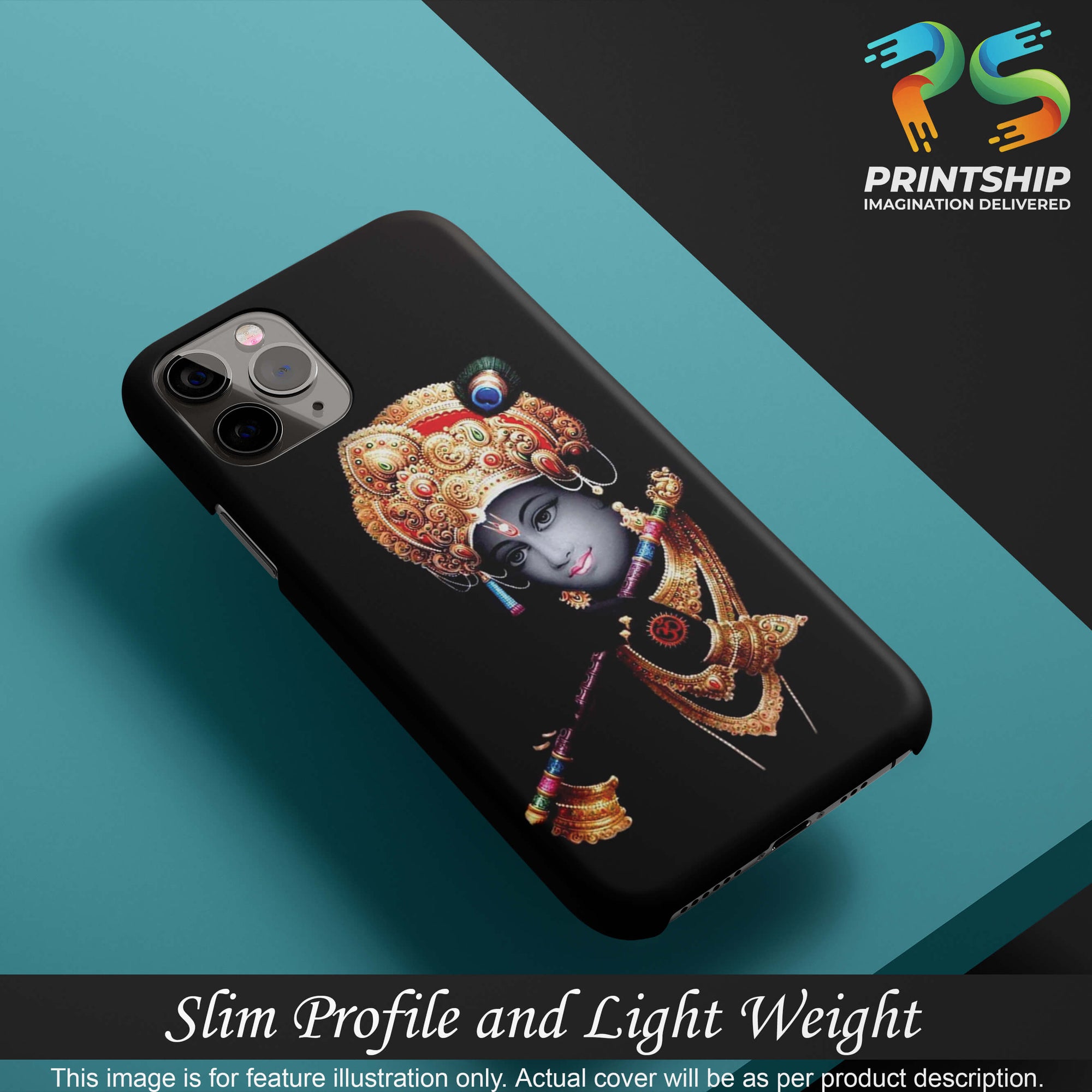 D1540-Beautiful Looking Lord Krishna Back Cover for Apple iPhone 7-Image4