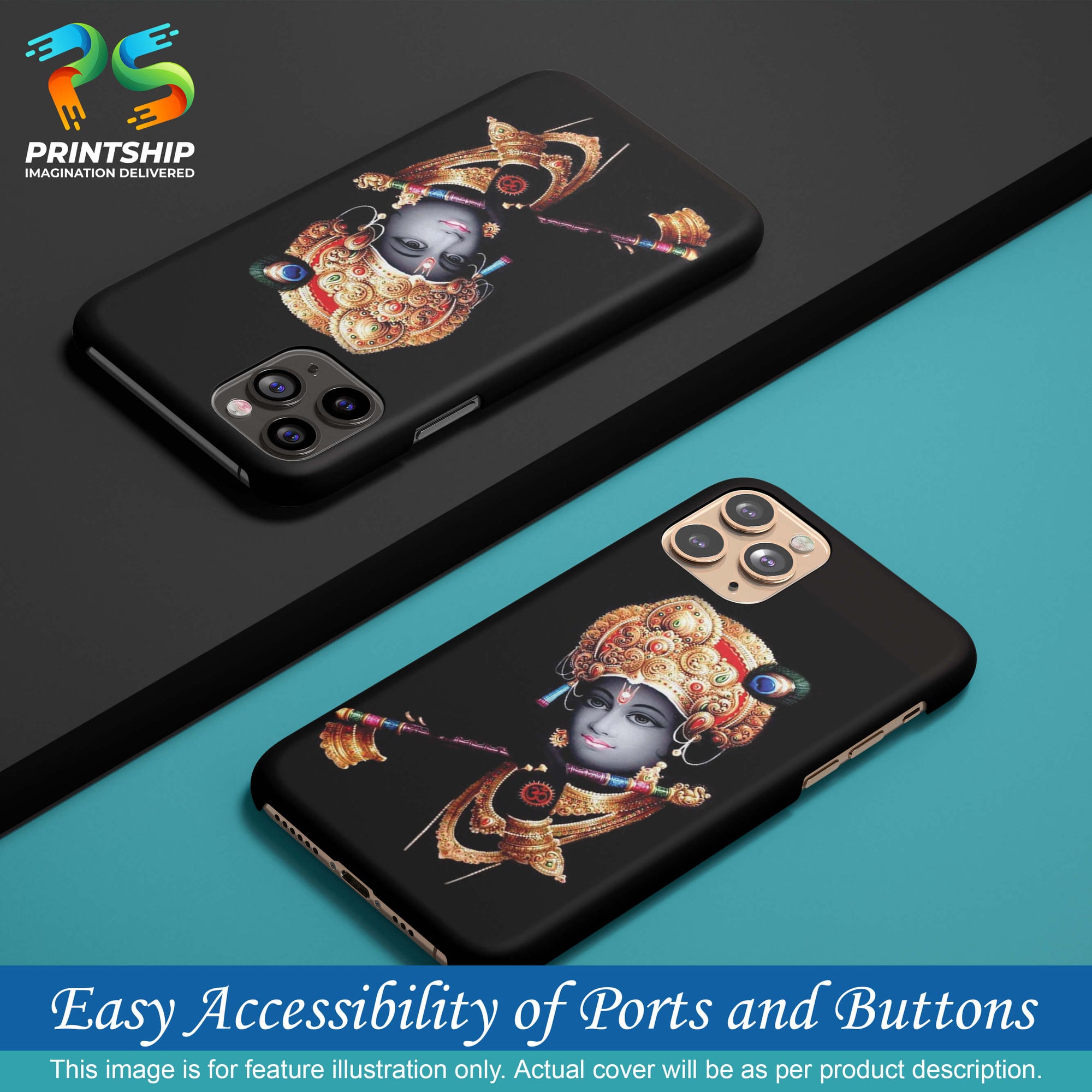 D1540-Beautiful Looking Lord Krishna Back Cover for Apple iPhone 13 Pro-Image5