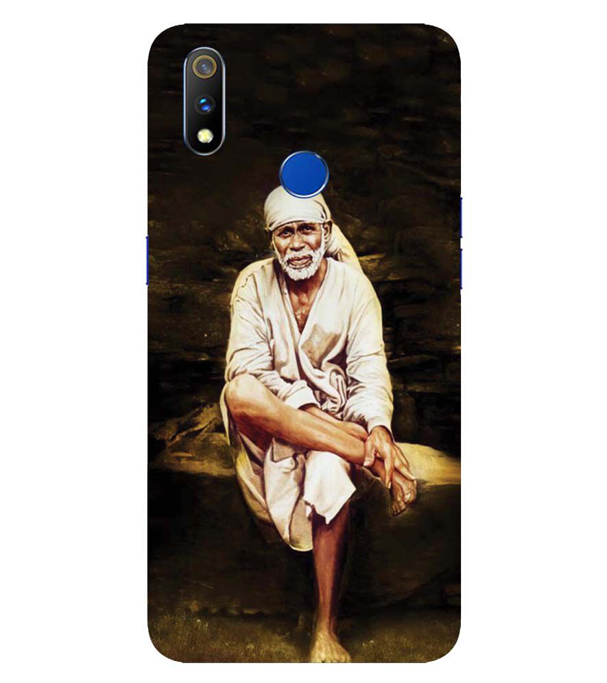 D1542-Sai Baba Sitting On Stone Back Cover for  Realme X Lite