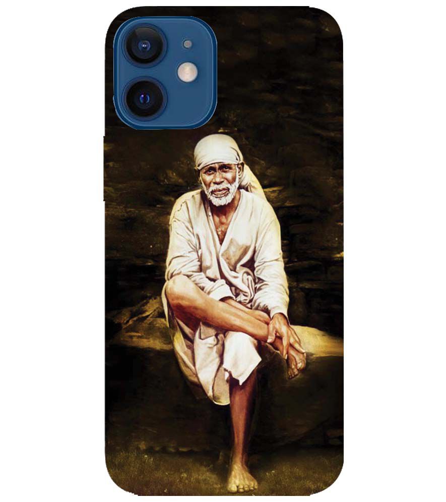 D1542-Sai Baba Sitting On Stone Back Cover for Apple iPhone 12 Mini