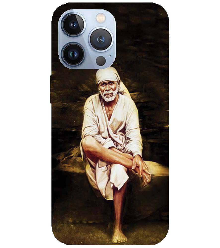 D1542-Sai Baba Sitting On Stone Back Cover for Apple iPhone 13 Pro