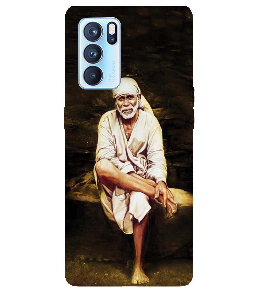 D1542-Sai Baba Sitting On Stone Back Cover for Oppo Reno6 5G