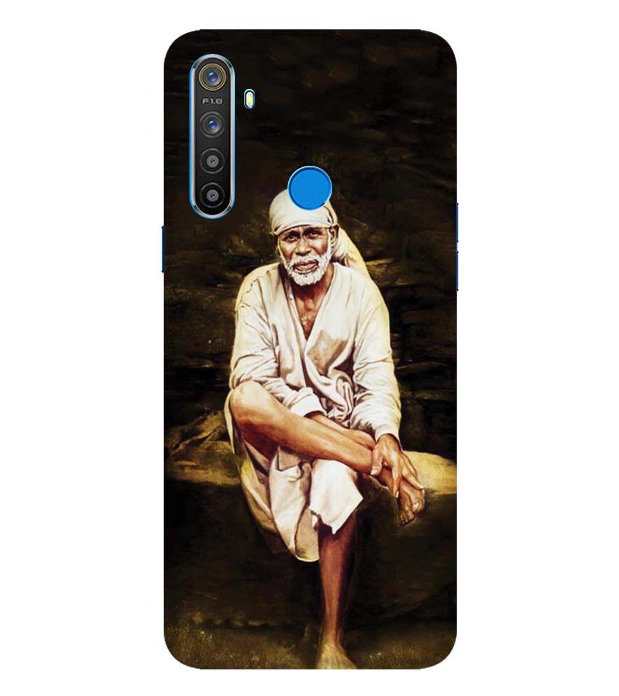 D1542-Sai Baba Sitting On Stone Back Cover for Realme 5