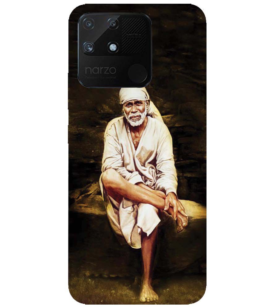 D1542-Sai Baba Sitting On Stone Back Cover for Realme Narzo 50A