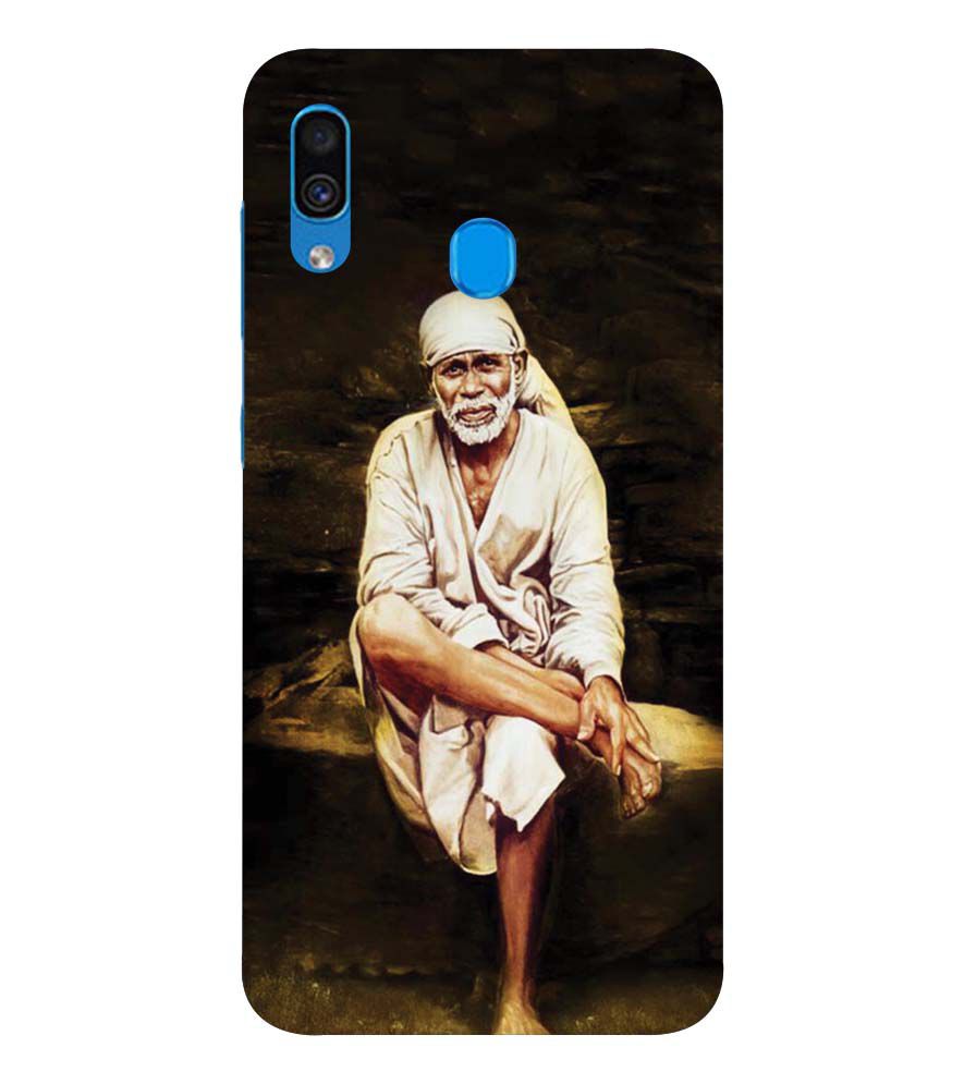 D1542-Sai Baba Sitting On Stone Back Cover for Samsung Galaxy A20