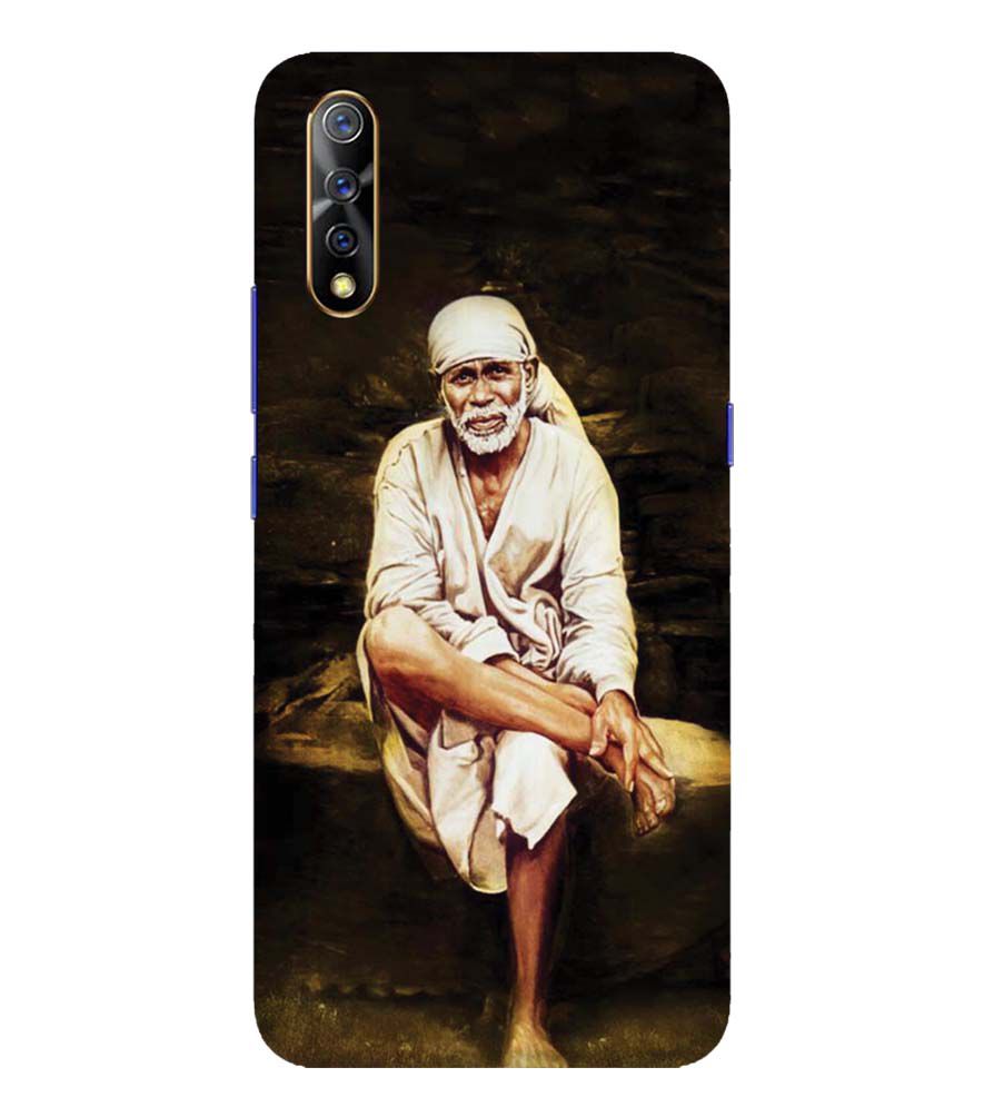 D1542-Sai Baba Sitting On Stone Back Cover for Vivo S1