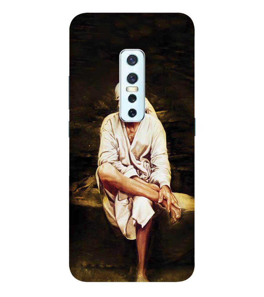 D1542-Sai Baba Sitting On Stone Back Cover for Vivo V17 Pro