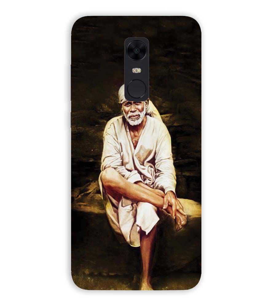 D1542-Sai Baba Sitting On Stone Back Cover for Xiaomi Redmi Note 5