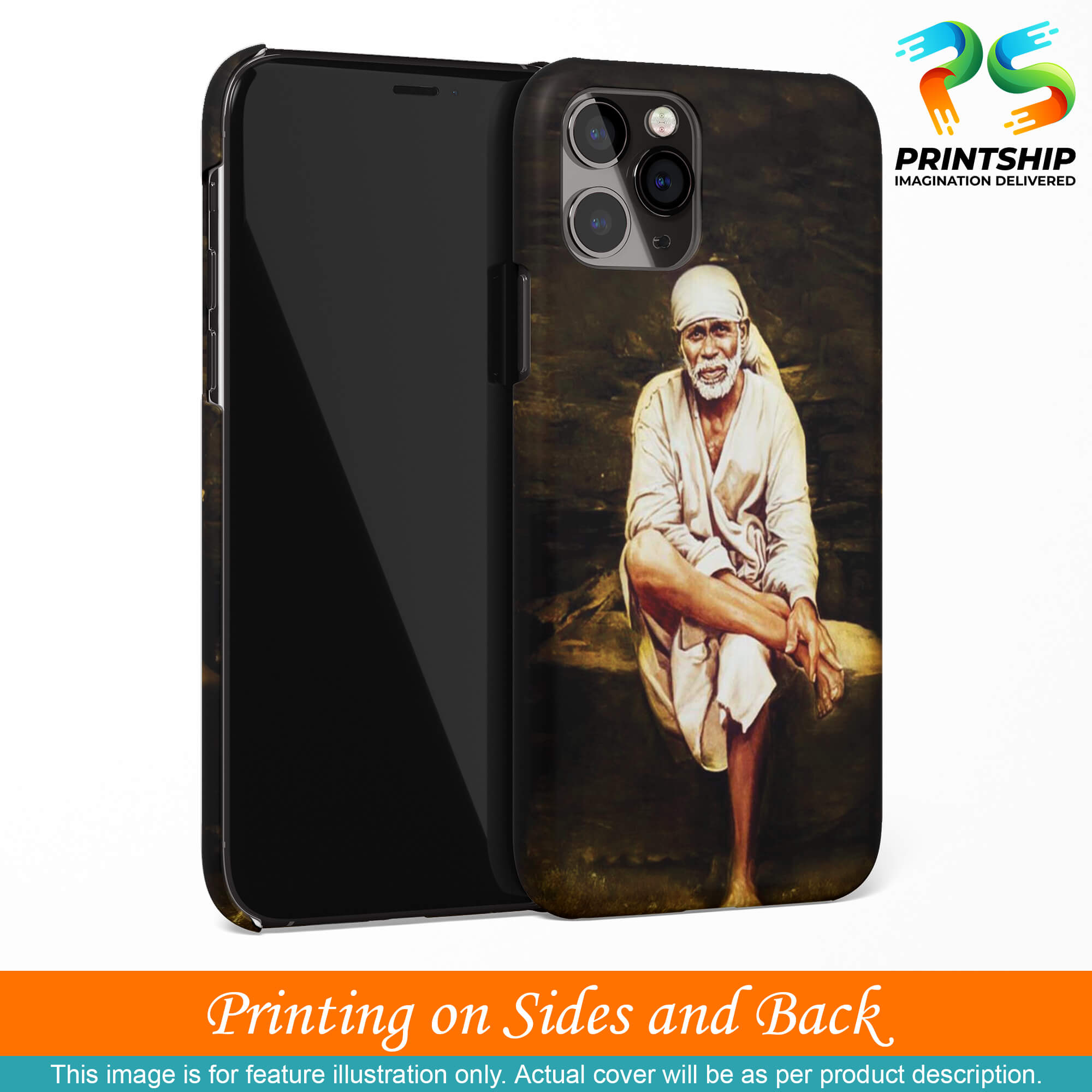 D1542-Sai Baba Sitting On Stone Back Cover for Realme 5s-Image3