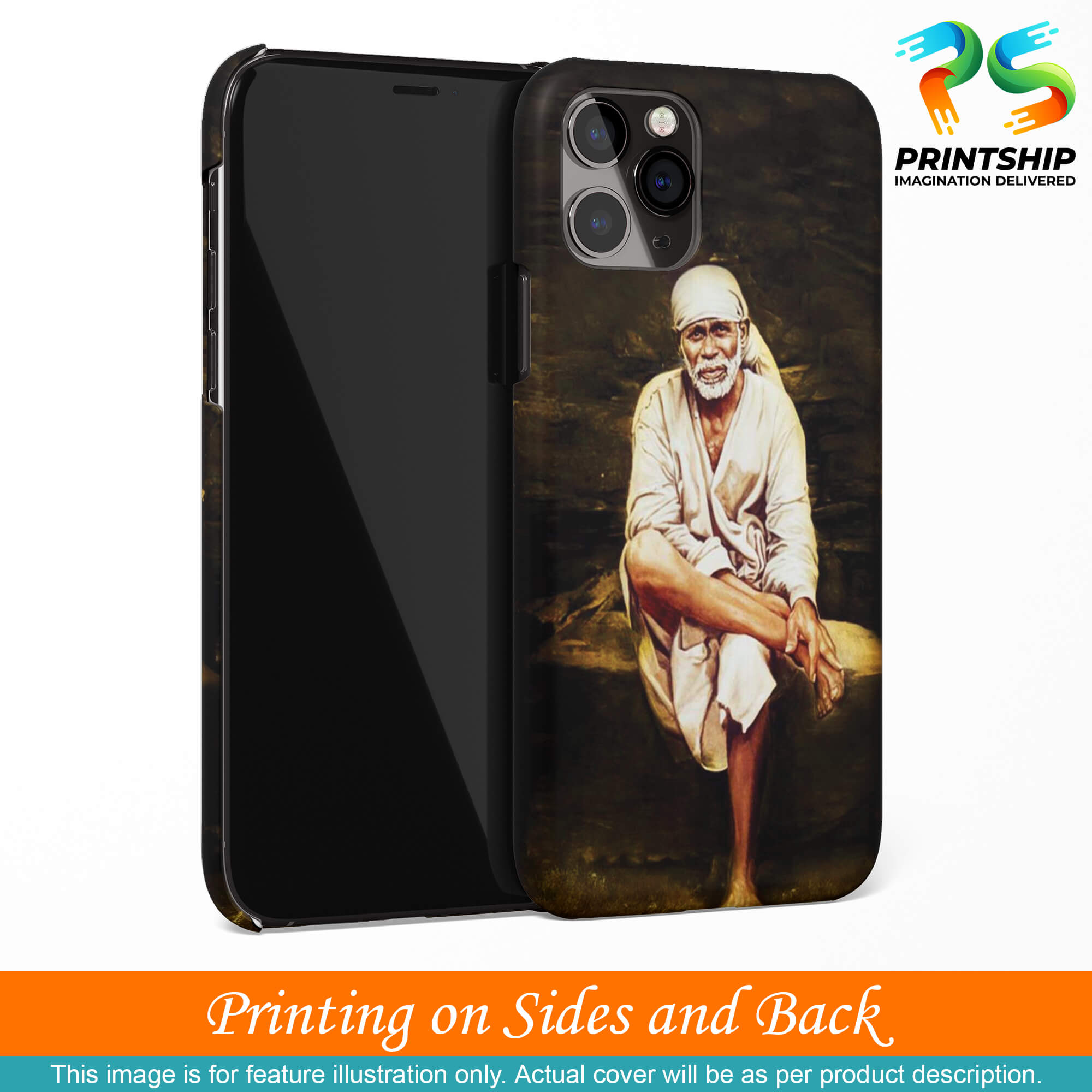 D1542-Sai Baba Sitting On Stone Back Cover for Apple iPhone 7-Image3