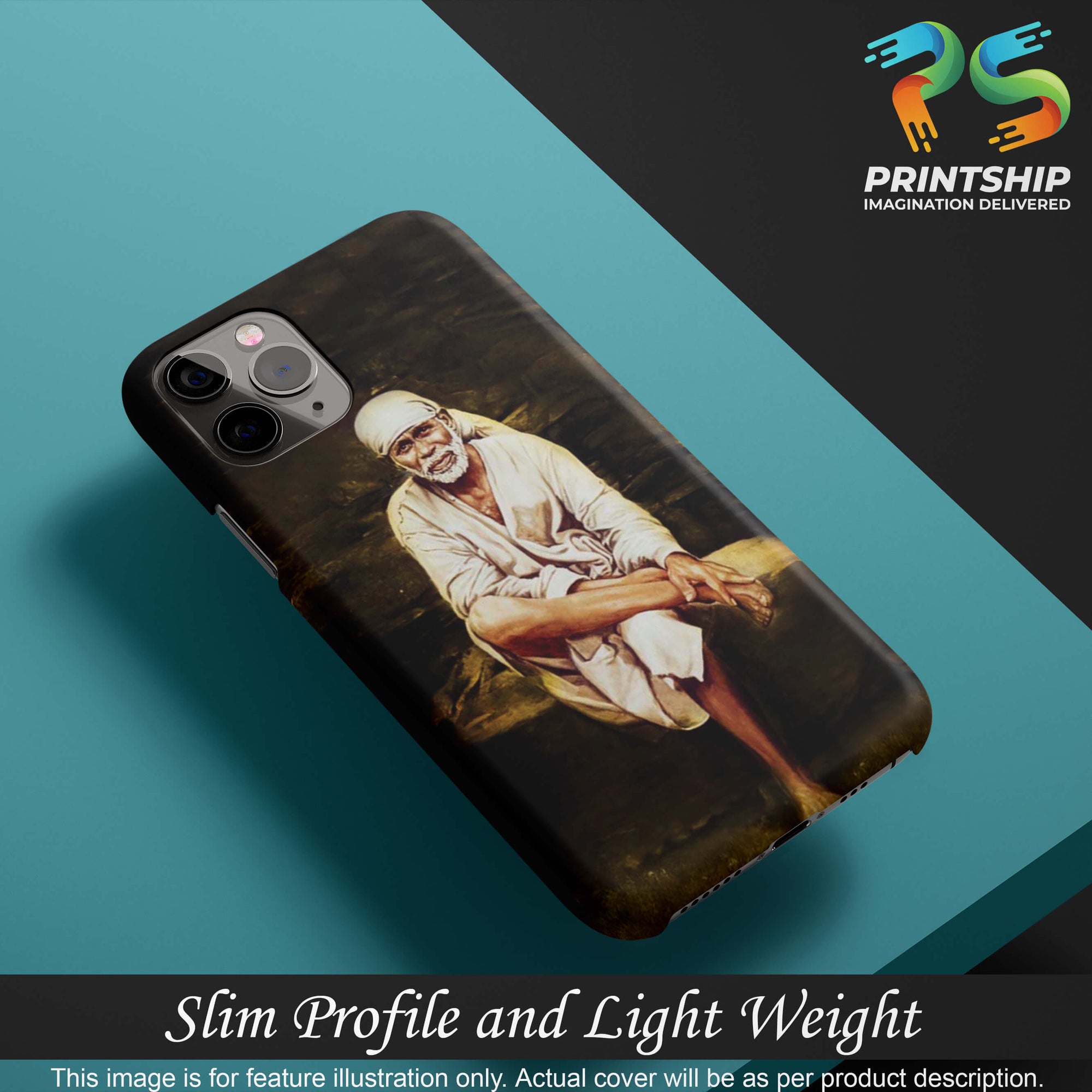 D1542-Sai Baba Sitting On Stone Back Cover for vivo T1 Pro-Image4