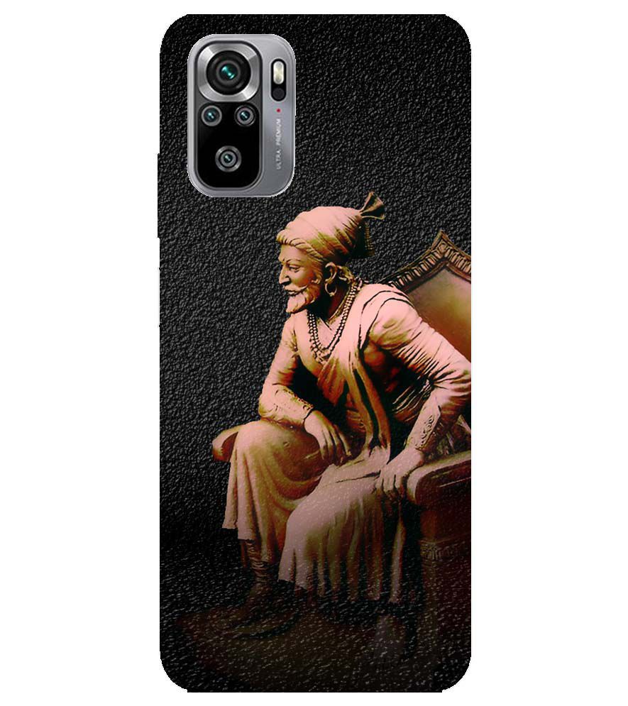 D1601-Chatrapati Shivaji On His Throne Back Cover for Xiaomi Redmi Note 10