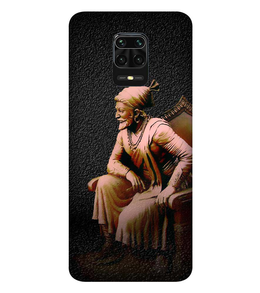 D1601-Chatrapati Shivaji On His Throne Back Cover for Xiaomi Redmi Note 9 Pro