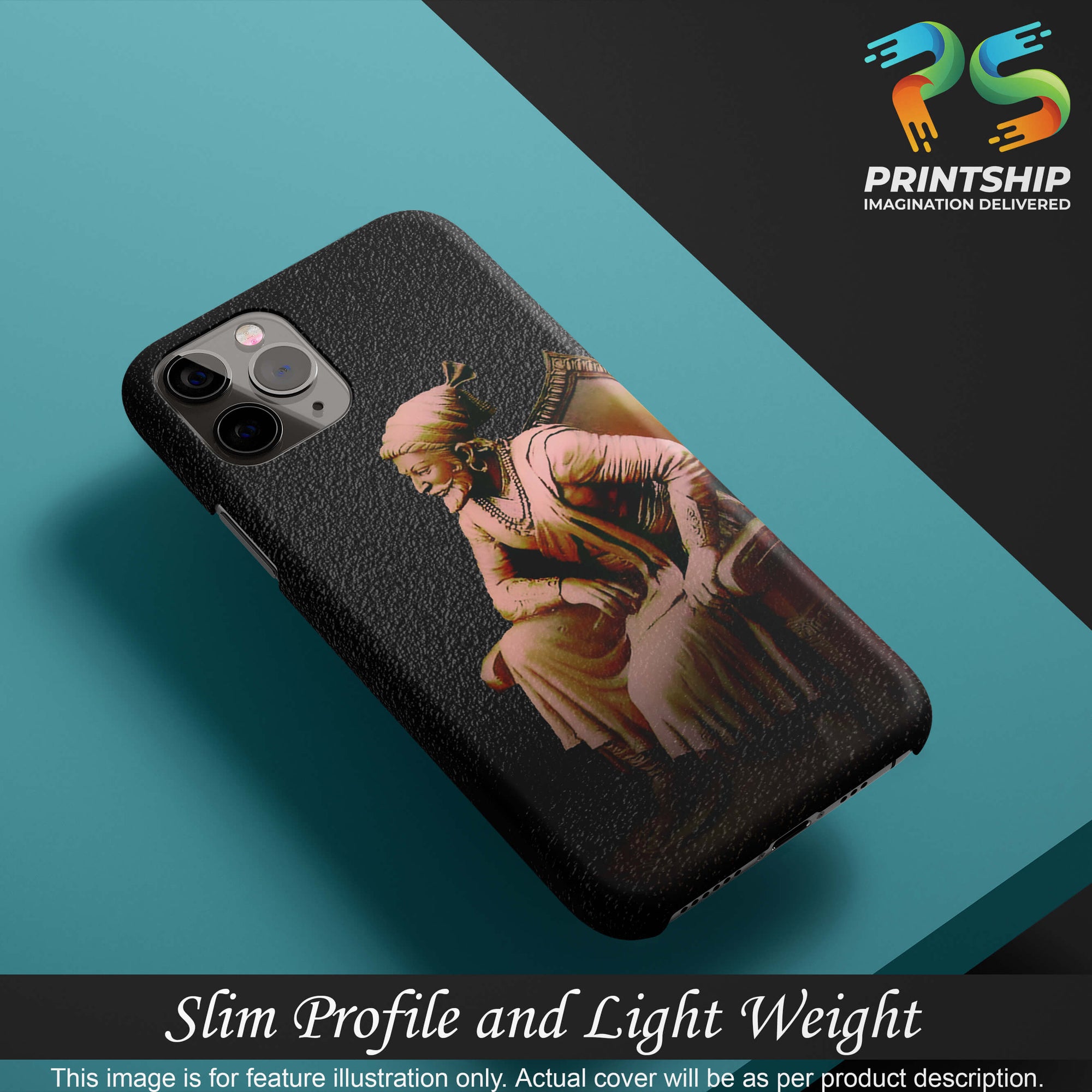 D1601-Chatrapati Shivaji On His Throne Back Cover for Xiaomi Redmi Note 9 Pro-Image4