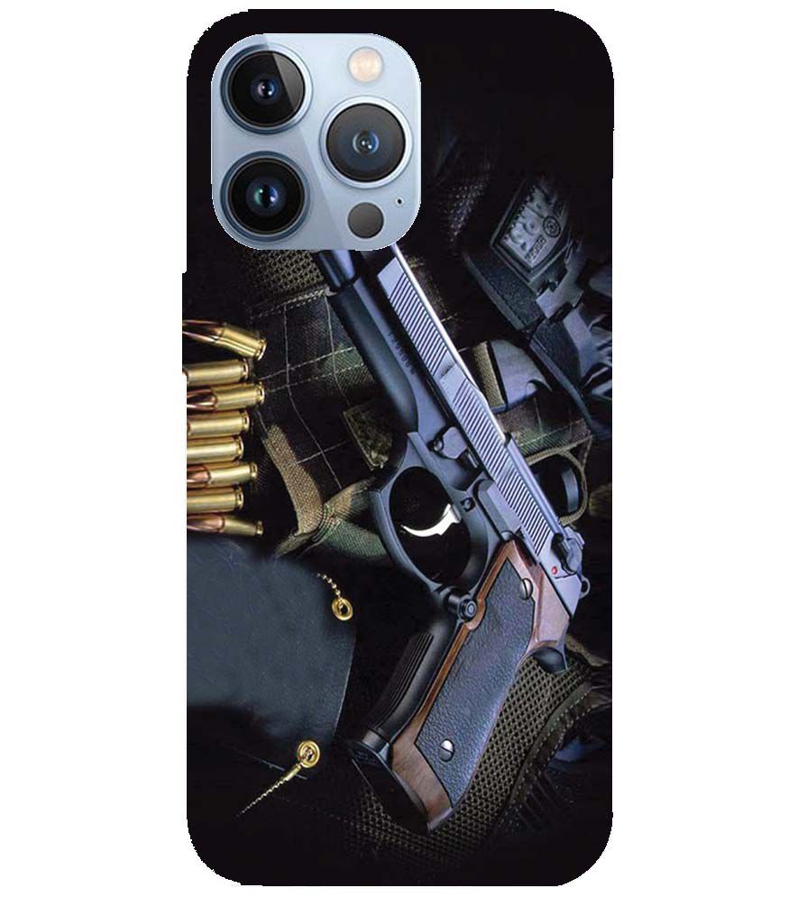 D1624-Guns And Bullets Back Cover for Apple iPhone 13 Pro