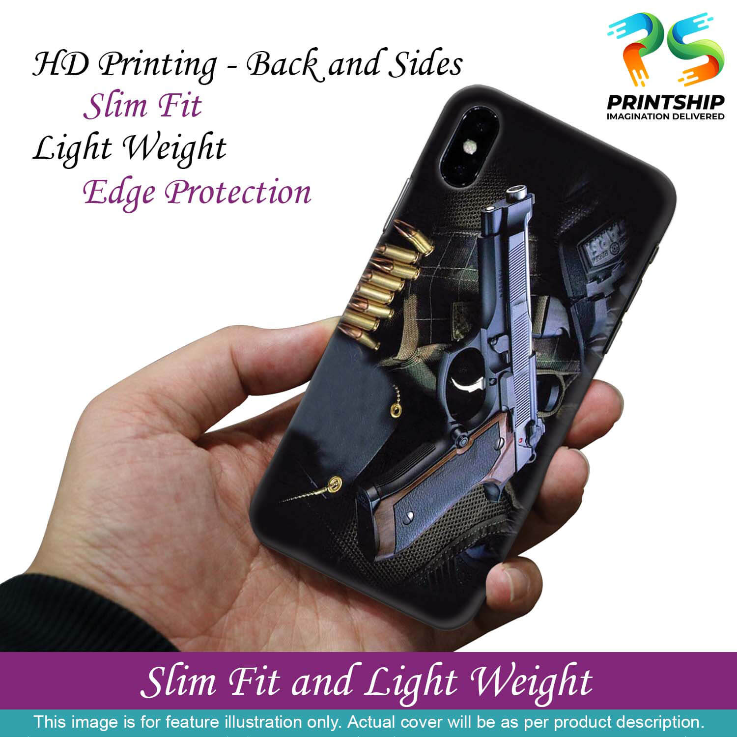 D1624-Guns And Bullets Back Cover for Xiaomi Redmi Note 5