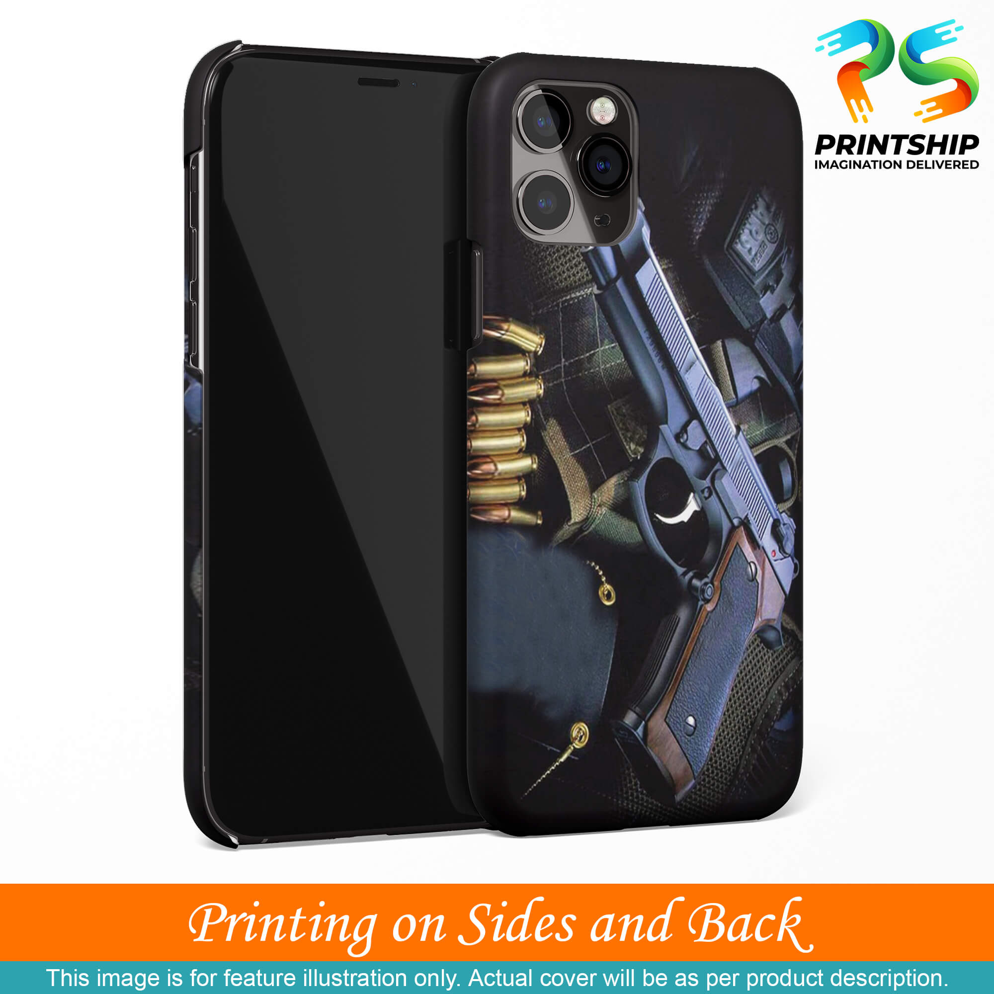 D1624-Guns And Bullets Back Cover for Vivo Y55L-Image3