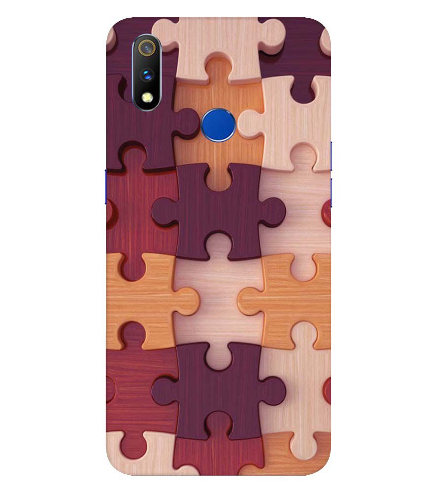 D2046-Wooden Jigsaw Back Cover for  Realme X Lite