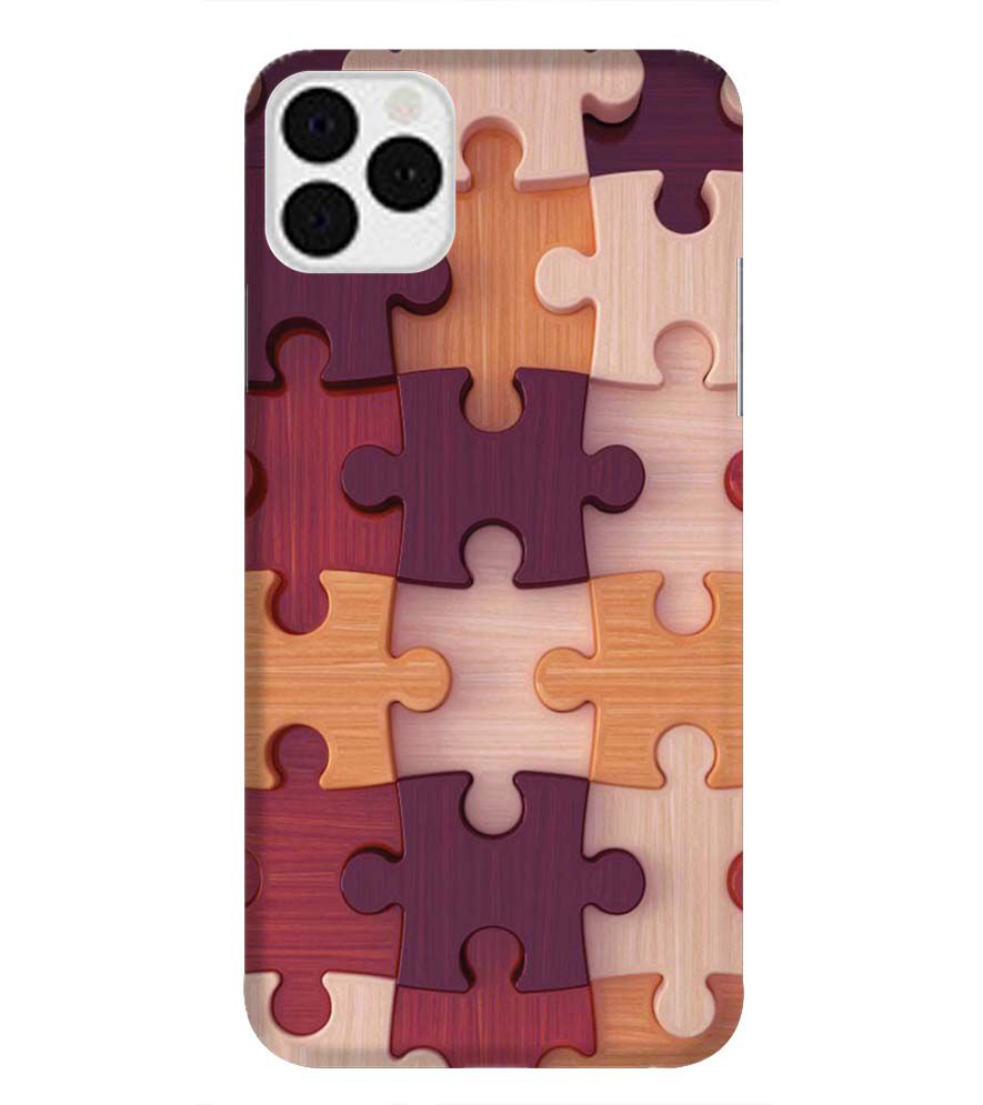 D2046-Wooden Jigsaw Back Cover for Apple iPhone 11 Pro