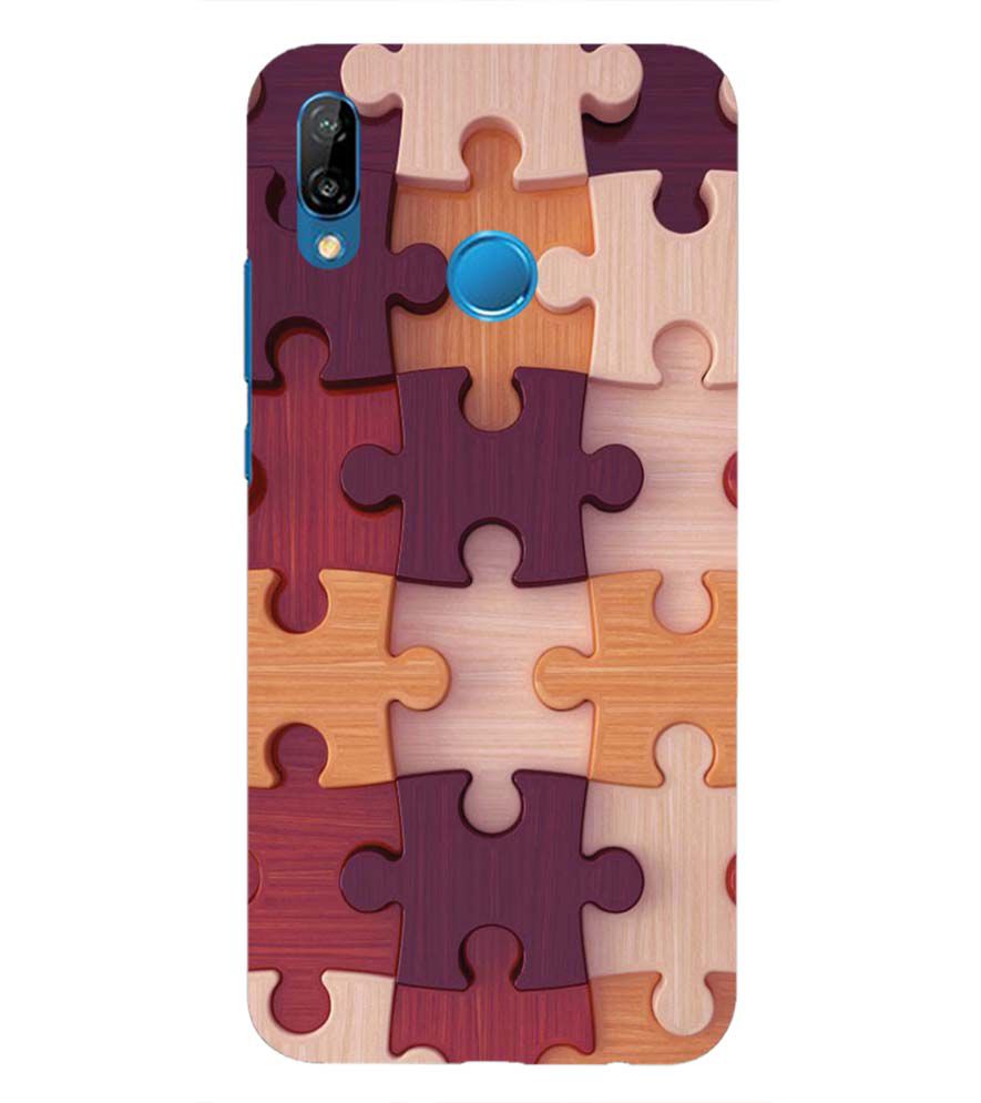 D2046-Wooden Jigsaw Back Cover for Huawei Nova 3e