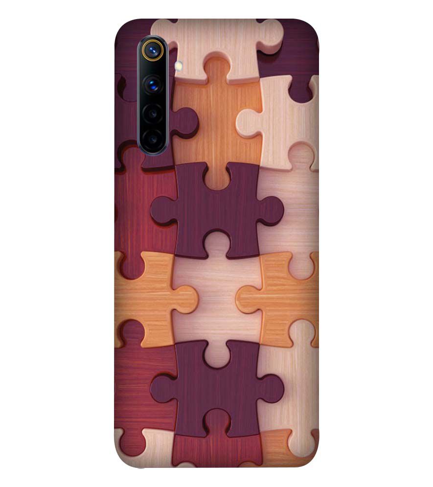 D2046-Wooden Jigsaw Back Cover for Realme 6i