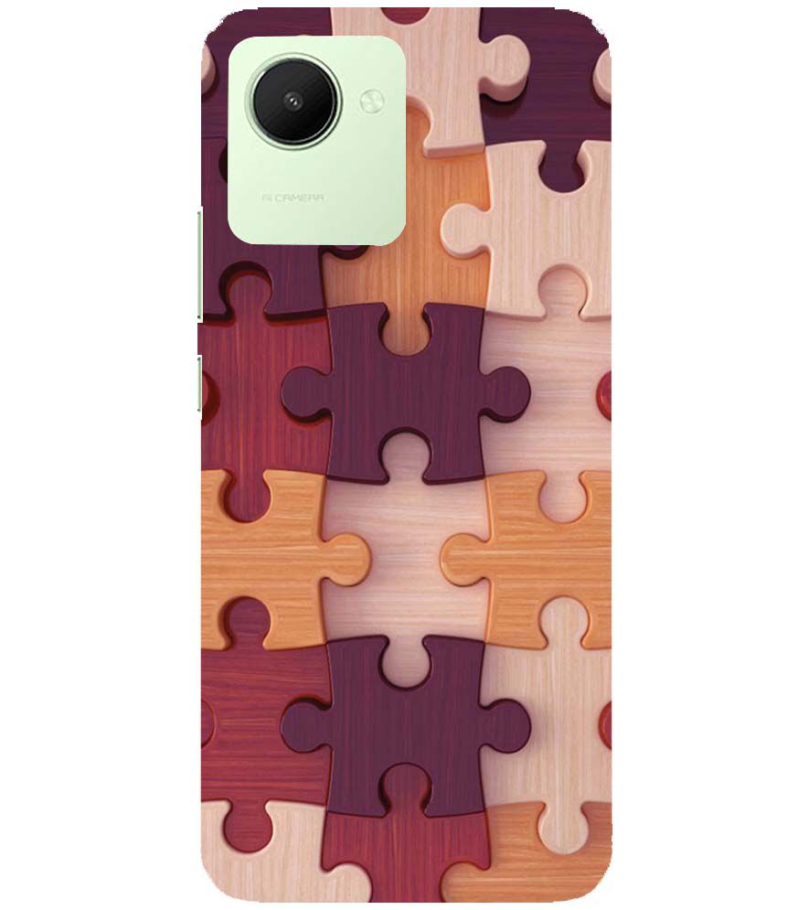 D2046-Wooden Jigsaw Back Cover for Realme C30