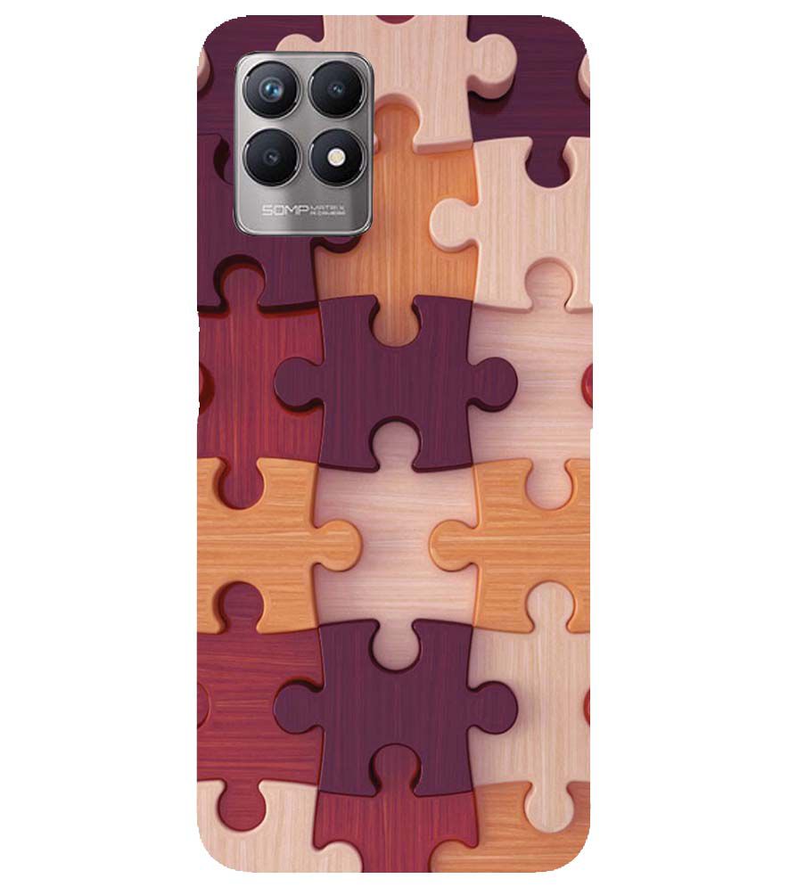 D2046-Wooden Jigsaw Back Cover for Realme Narzo 50