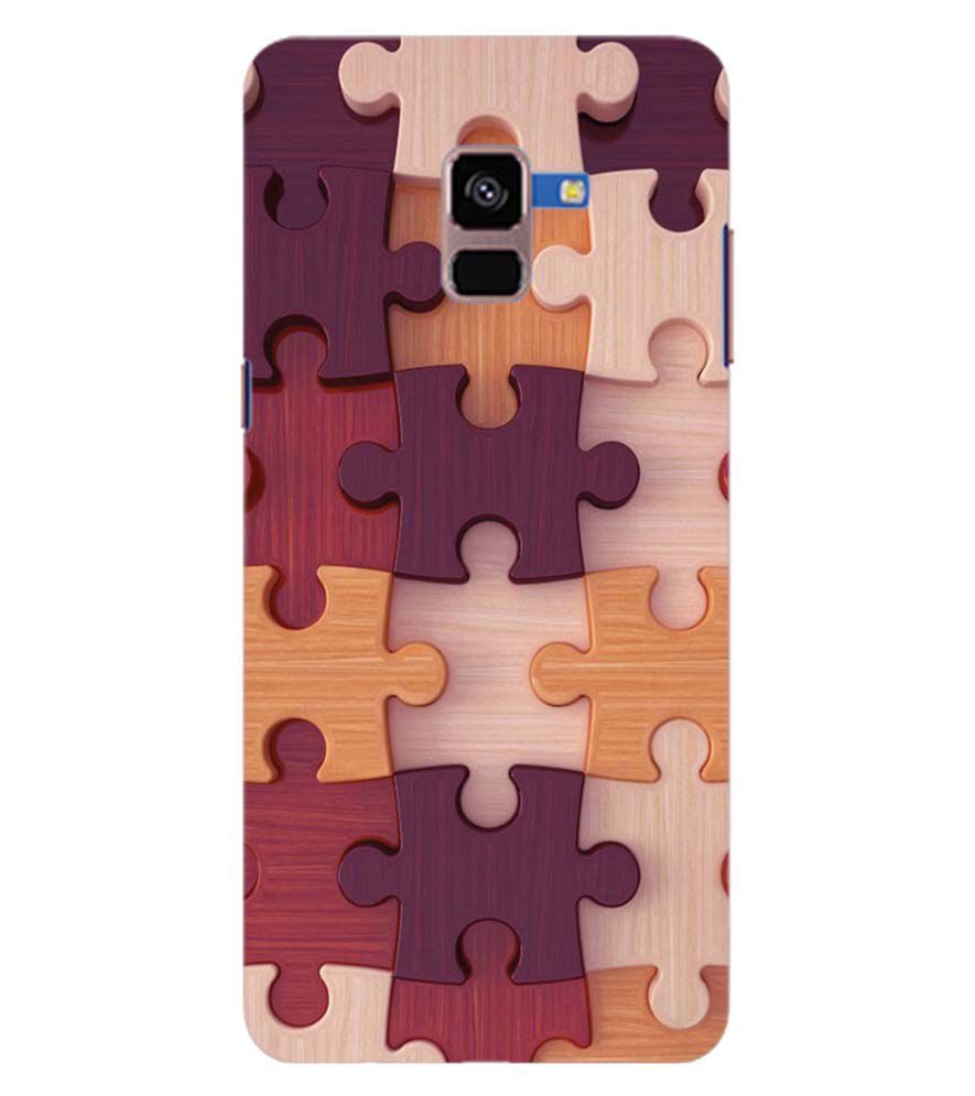 D2046-Wooden Jigsaw Back Cover for Samsung Galaxy A8 Plus