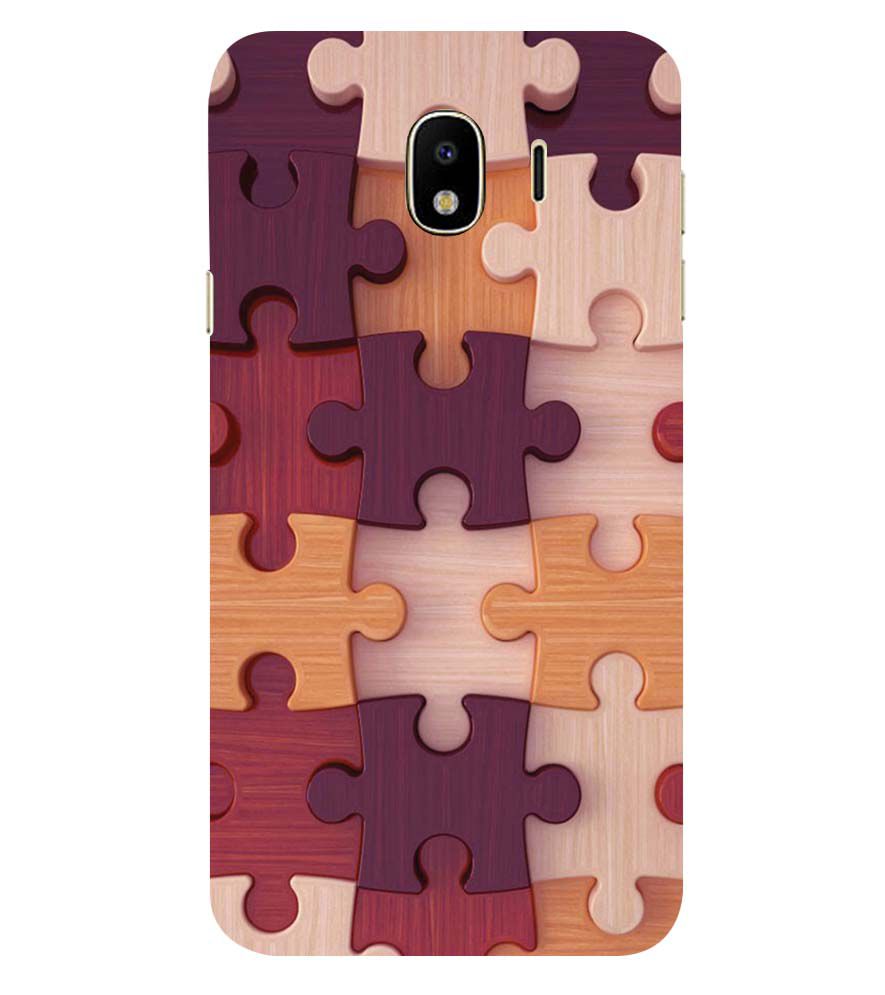 D2046-Wooden Jigsaw Back Cover for Samsung Galaxy J4 (2018)